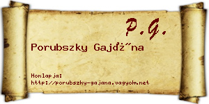 Porubszky Gajána névjegykártya
